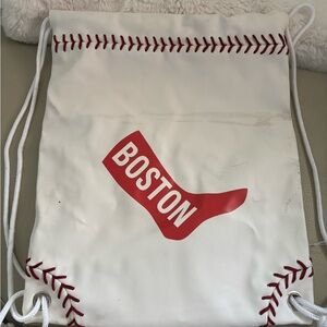 Boston Red Sox White and Red Boston Drawstring Bag